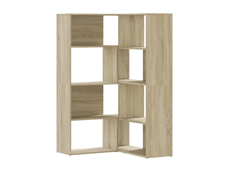 Damir  Bibliothèque d'angle à 4 niveaux chêne sonoma bois d'ingénierie