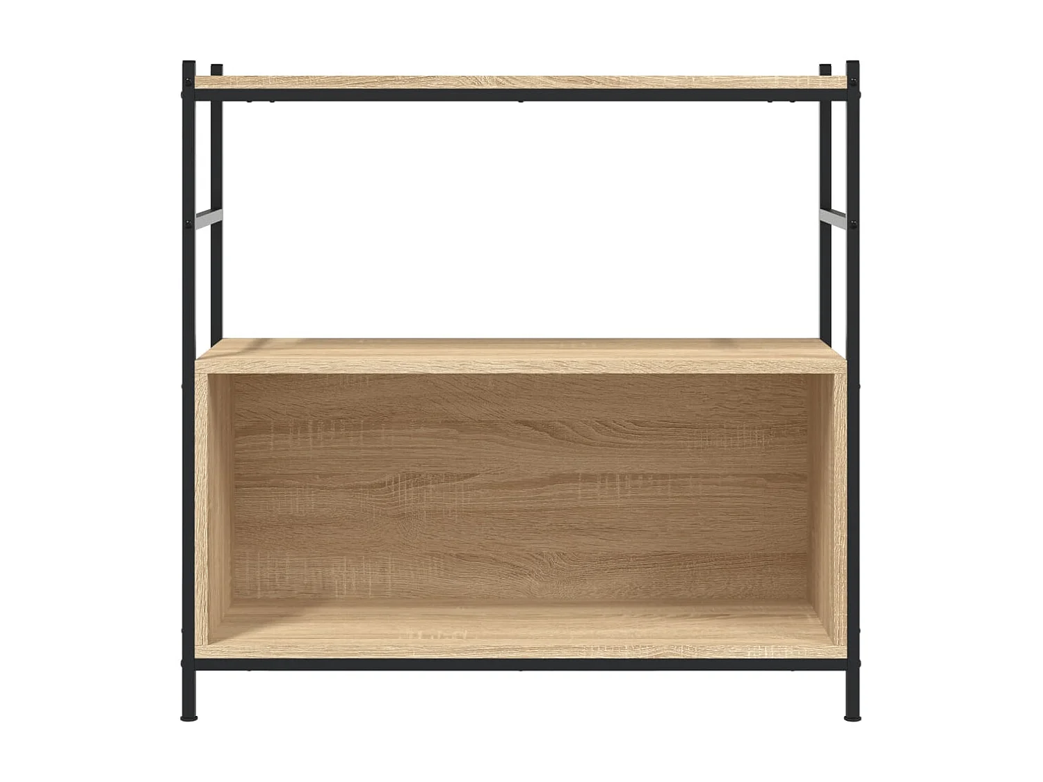 Yasmin  Boekenrek 80x30x78,5 cm bewerkt hout en ijzer sonoma eikenkleur