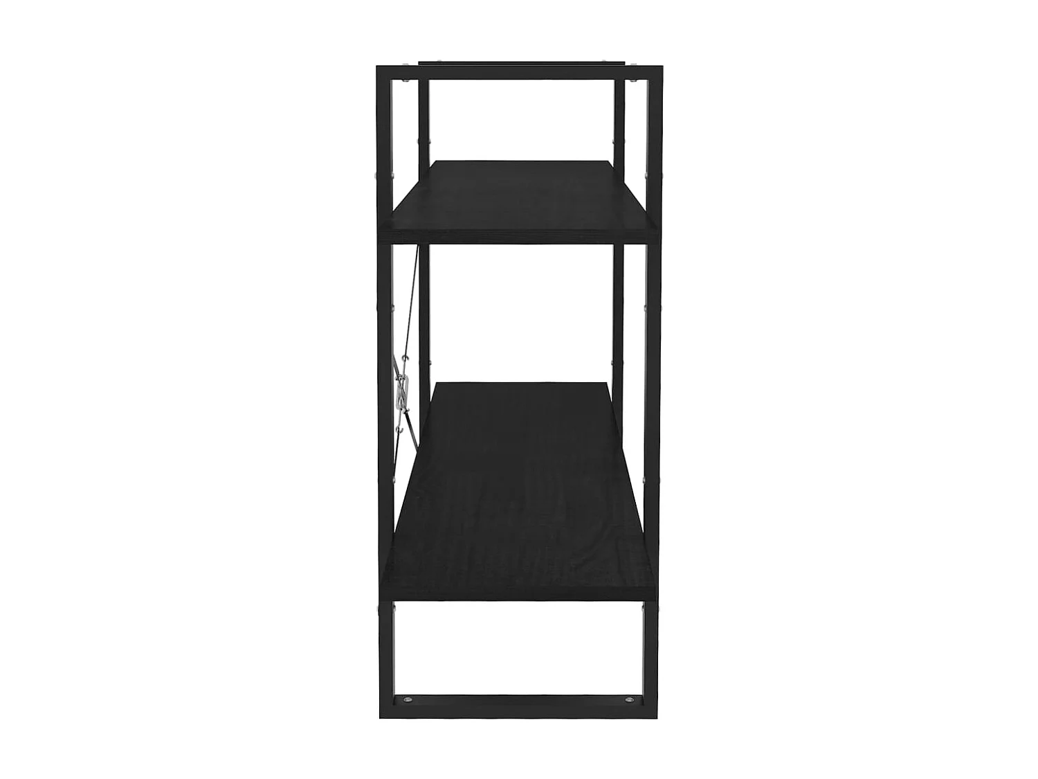 Gitana  Bibliothèque à 2 niveaux Noir 100x30x70 cm Bois de pin massif