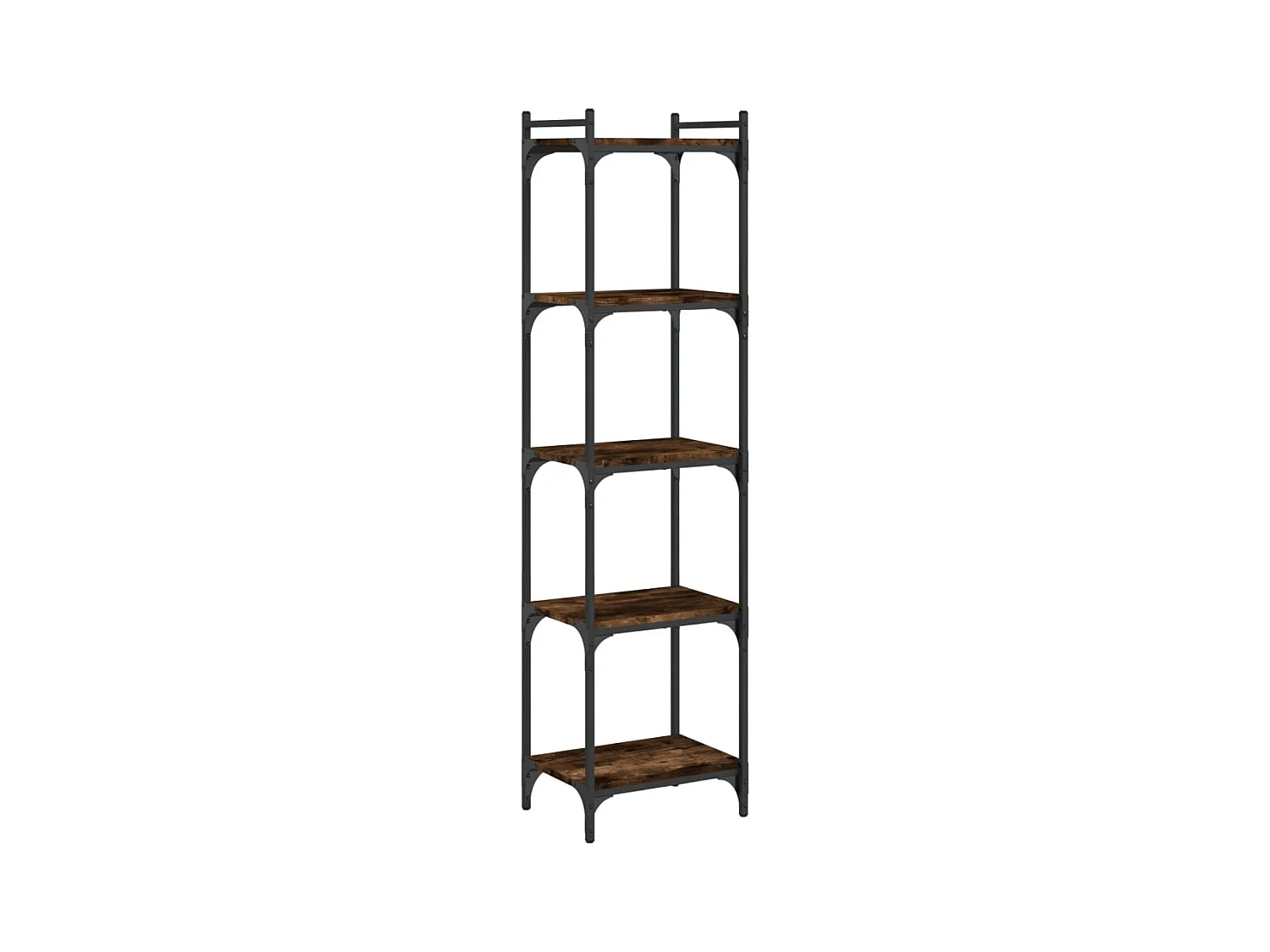 Lars  Bibliothèque 5 niveaux chêne fumé 40x30x154cm bois d'ingénierie