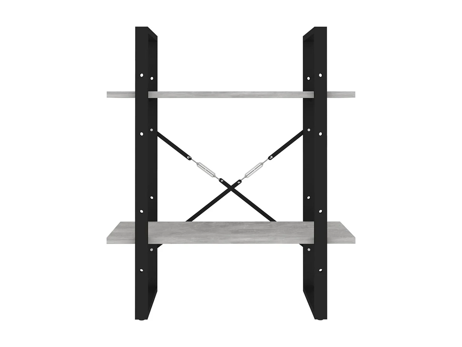 Roermond  Bibliothèque à 2 niveaux Gris béton 60x30x70 cm bois ingénierie