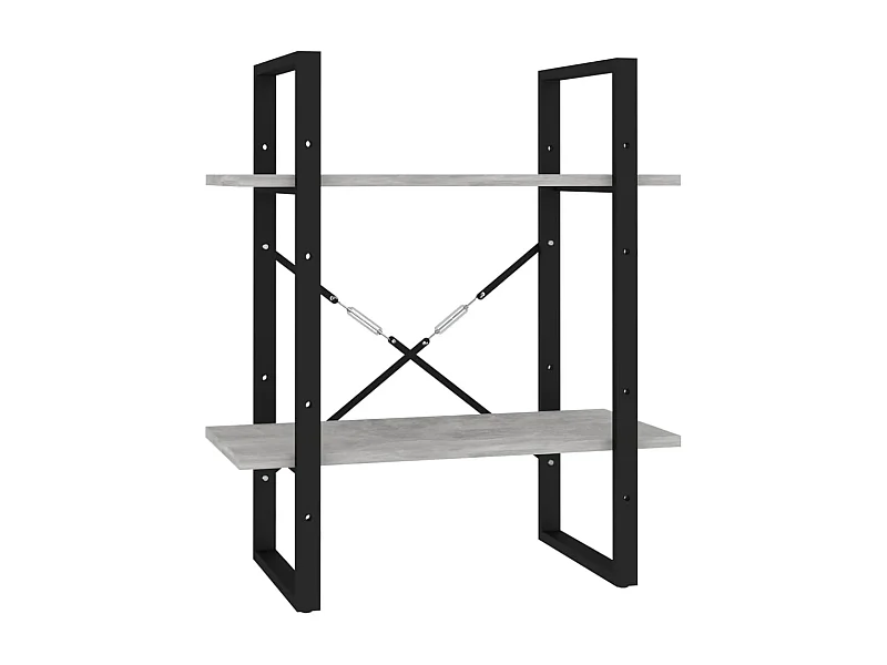 Roermond  Estantería de 2 niveles contrachapada gris hormigón 60x30x70 cm
