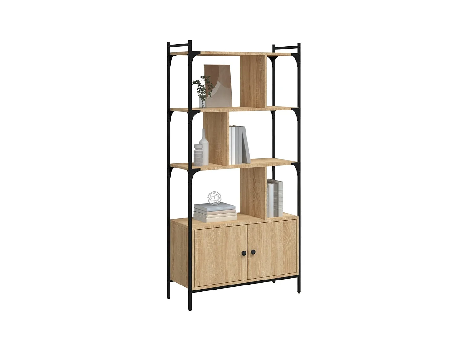 Vilan  Bibliothèque avec portes Chêne Sonoma 76,5x30x154,5 cm Bois d'ingénierie