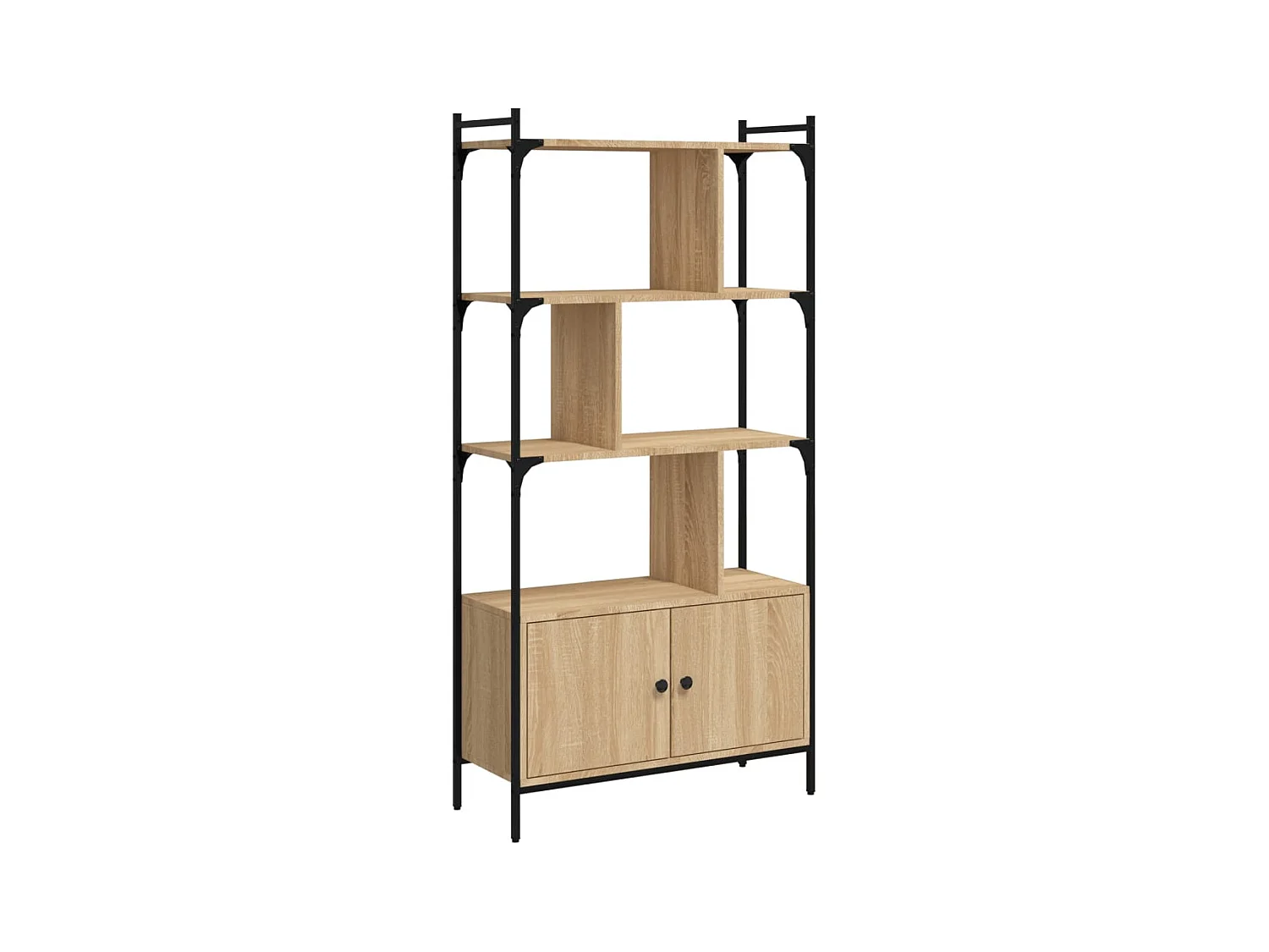Vilan  Librería con puertas roble Sonoma 76,5x30x154,5 cm madera de ingeniería