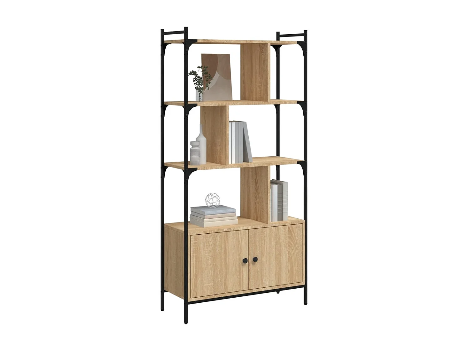 Vilan  Bibliothèque avec portes Chêne Sonoma 76,5x30x154,5 cm Bois d'ingénierie