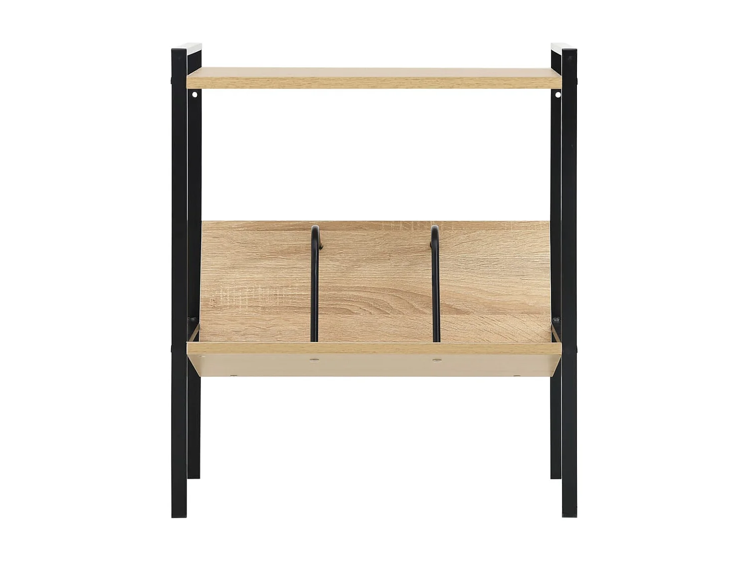 Centre Hall  Bibliothèque 2 niveaux noir chêne 52x28x59 cm bois d'ingénierie