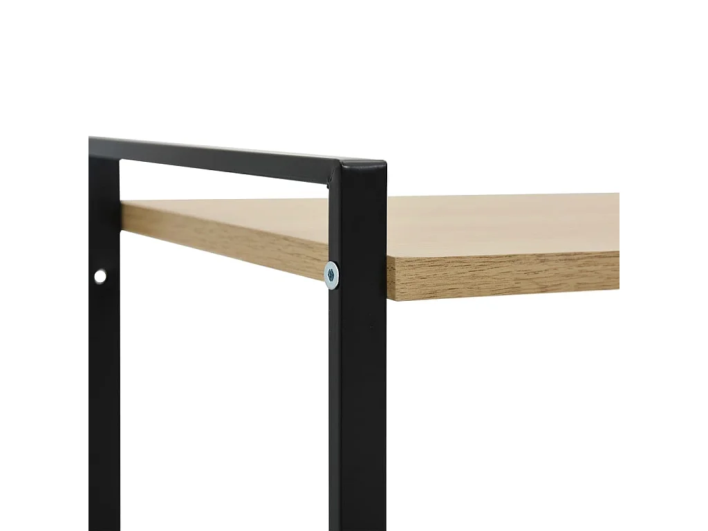 Centre Hall  Bibliothèque 2 niveaux noir chêne 52x28x59 cm bois d'ingénierie