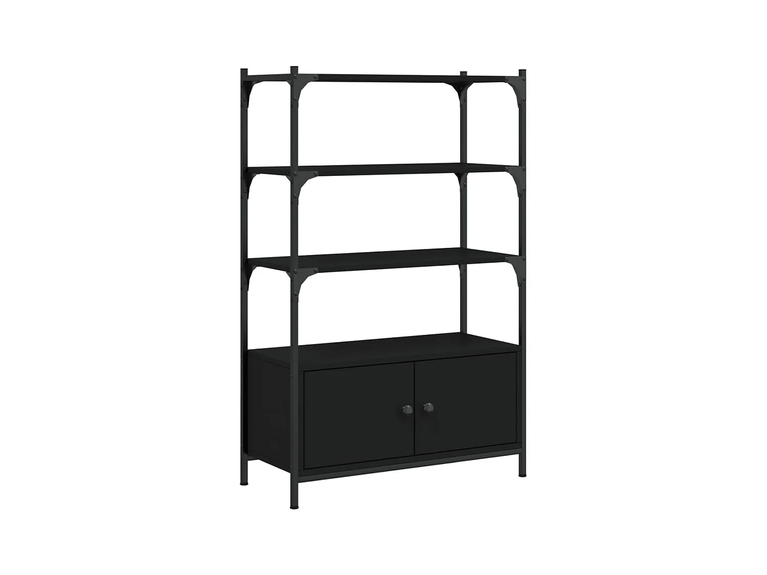 Callie Anne  Bibliothèque à 3 niveaux noir 70x30x109,5 cm bois d'ingénierie