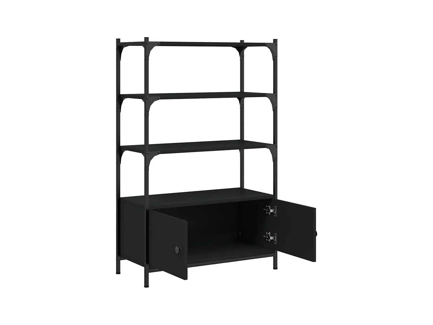 Callie Anne  Bibliothèque à 3 niveaux noir 70x30x109,5 cm bois d'ingénierie