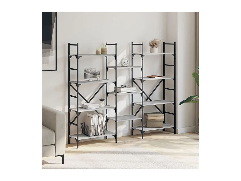 Clashmore  Bibliothèque sonoma gris 160x28,5x136,5 cm bois d'ingénierie