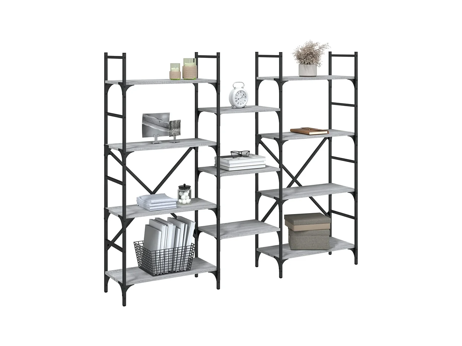 Clashmore  Bibliothèque sonoma gris 160x28,5x136,5 cm bois d'ingénierie