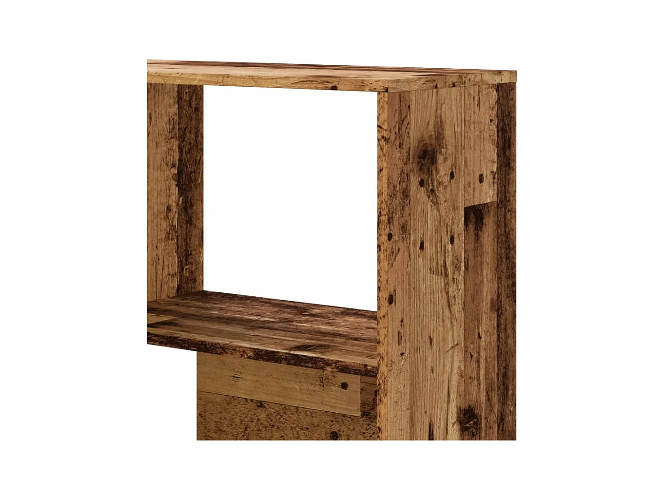 Damir  Bibliothèque d'angle à 4 niveaux vieux bois bois d'ingénierie