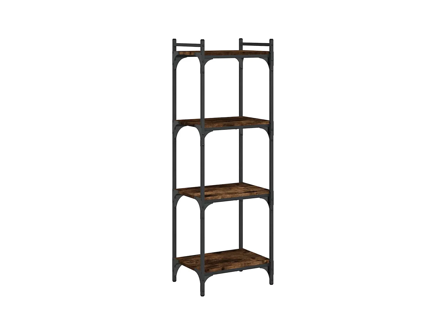 Lars  Bibliothèque 4 niveaux chêne fumé 40x30x120cm bois d'ingénierie