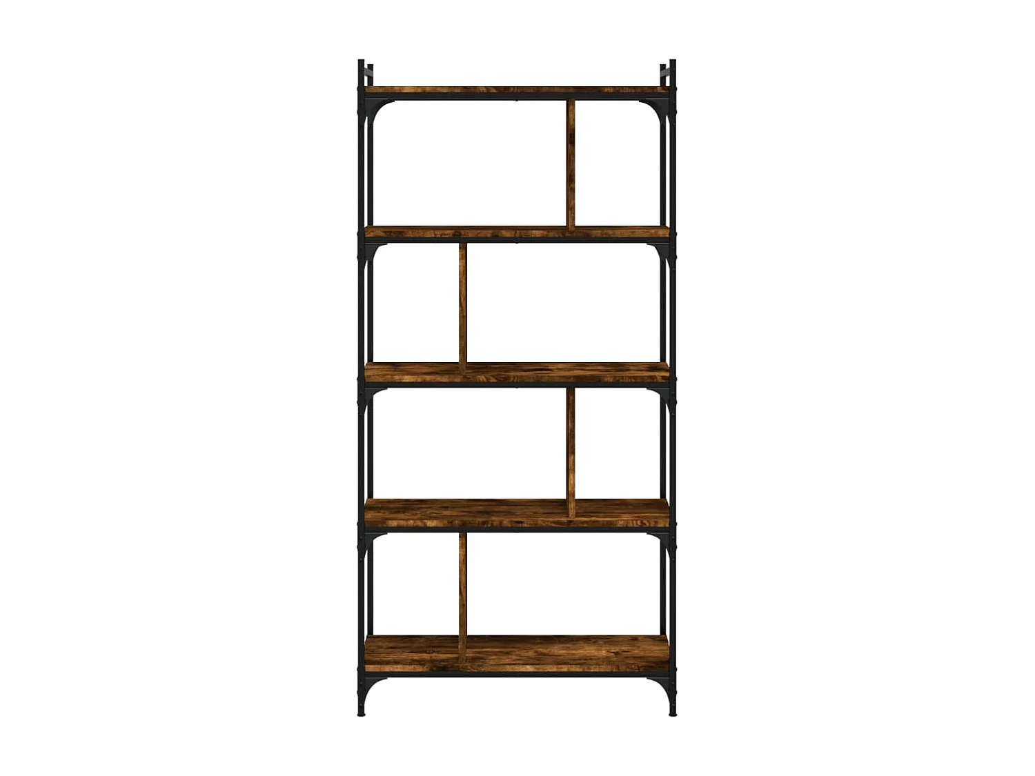 Merse  Bibliothèque 5 niveaux chêne fumé 76x32x158cm bois d'ingénierie