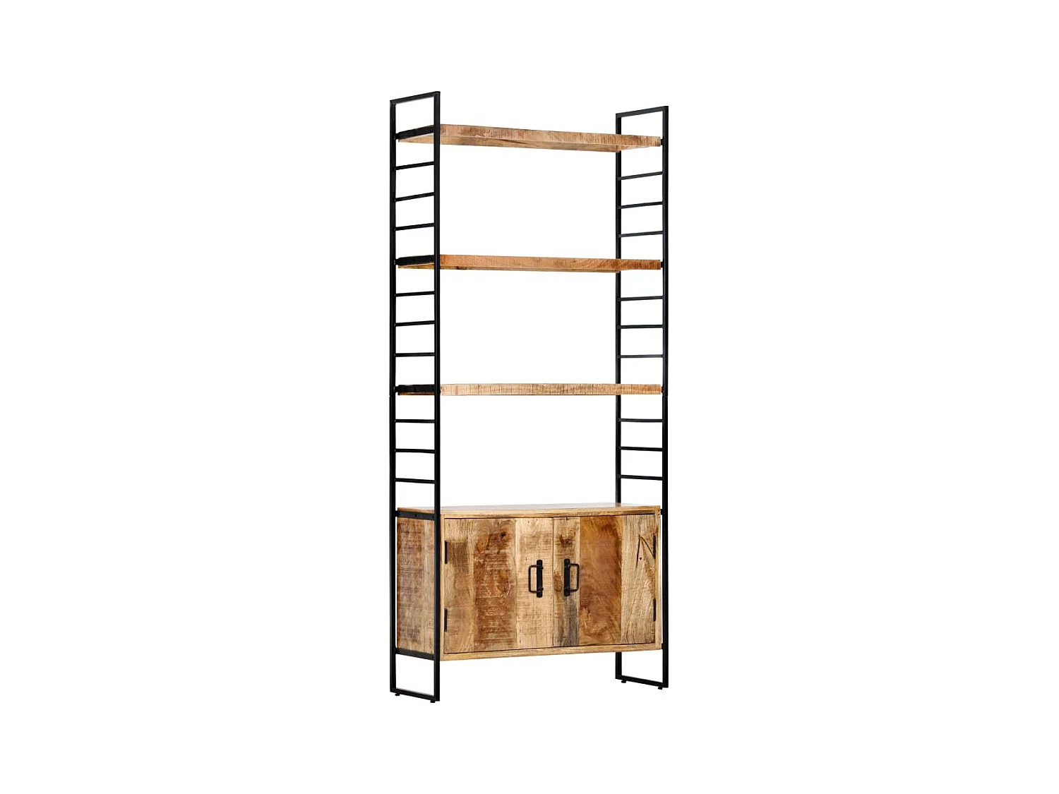 Sildor  Bibliothèque à 4 niveaux 80x30x180 cm Bois de manguier brut