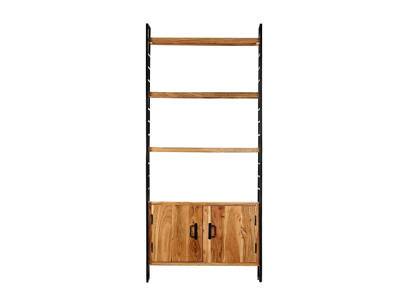 Sildor  Bibliothèque à 4 niveaux 80x30x180 cm Bois de manguier brut