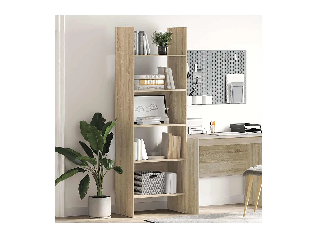 Syron  Bibliothèque Chêne sonoma 60x35x180 cm Bois d’ingénierie