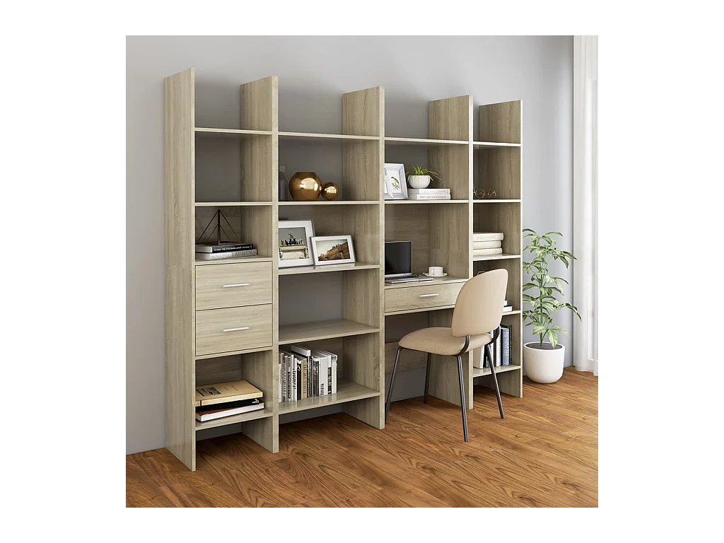 Syron  Bibliothèque Chêne sonoma 60x35x180 cm Bois d’ingénierie