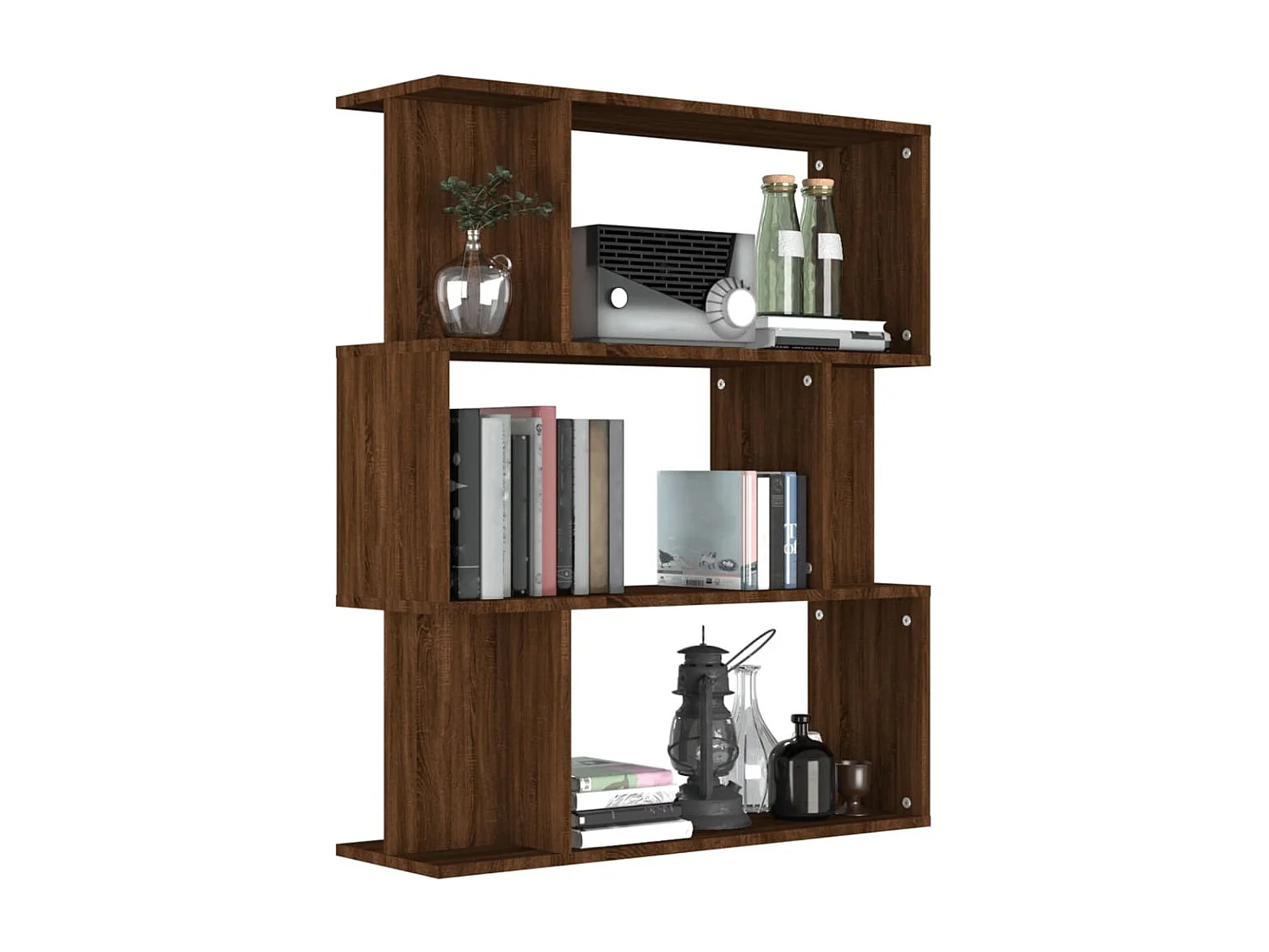 Gyran  Bibliothèque/Cloison Chêne marron 80x24x96 cm Bois d'ingénierie