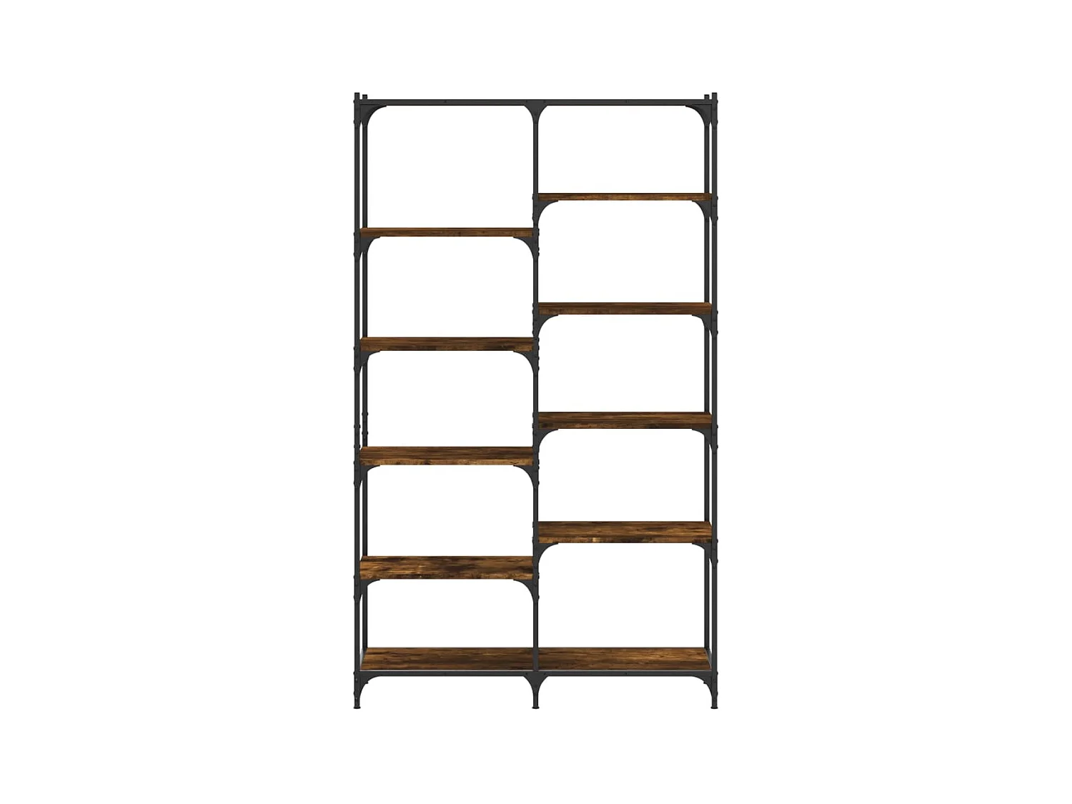 Ulrad  Boekenrek 100x32x170 cm bewerkt hout en ijzer gerookt eiken