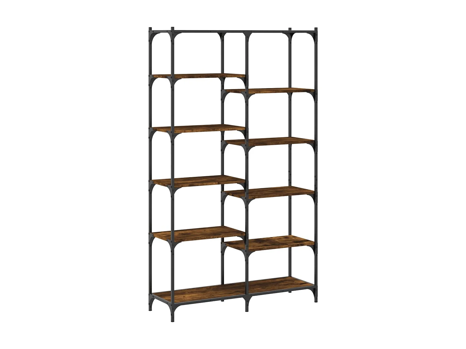 Ulrad  Boekenrek 100x32x170 cm bewerkt hout en ijzer gerookt eiken