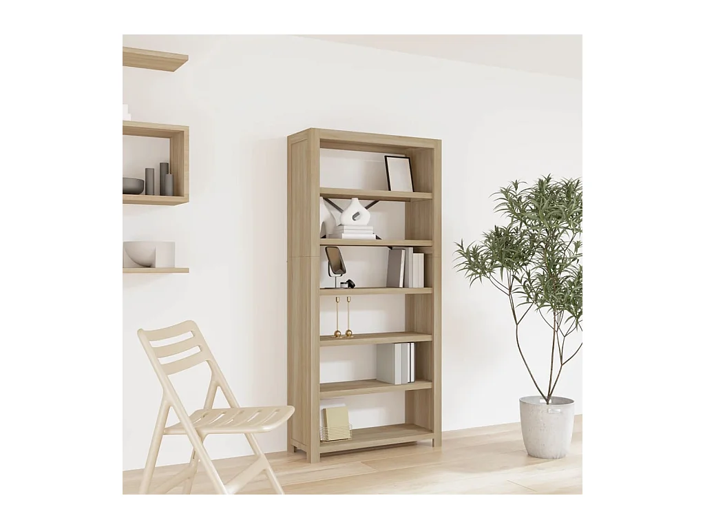 Pippa  Bibliothèque 6 niveaux 80x30x170 cm Bois solide d'acacia