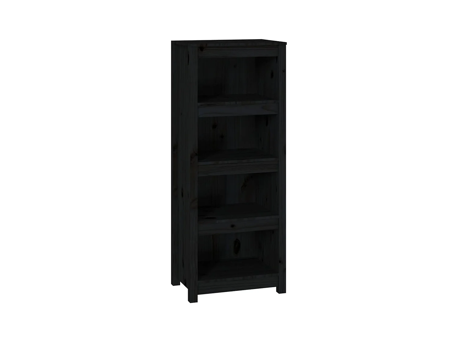 Laurens  Boekenkast 50x35x125,5 cm massief grenenhout zwart