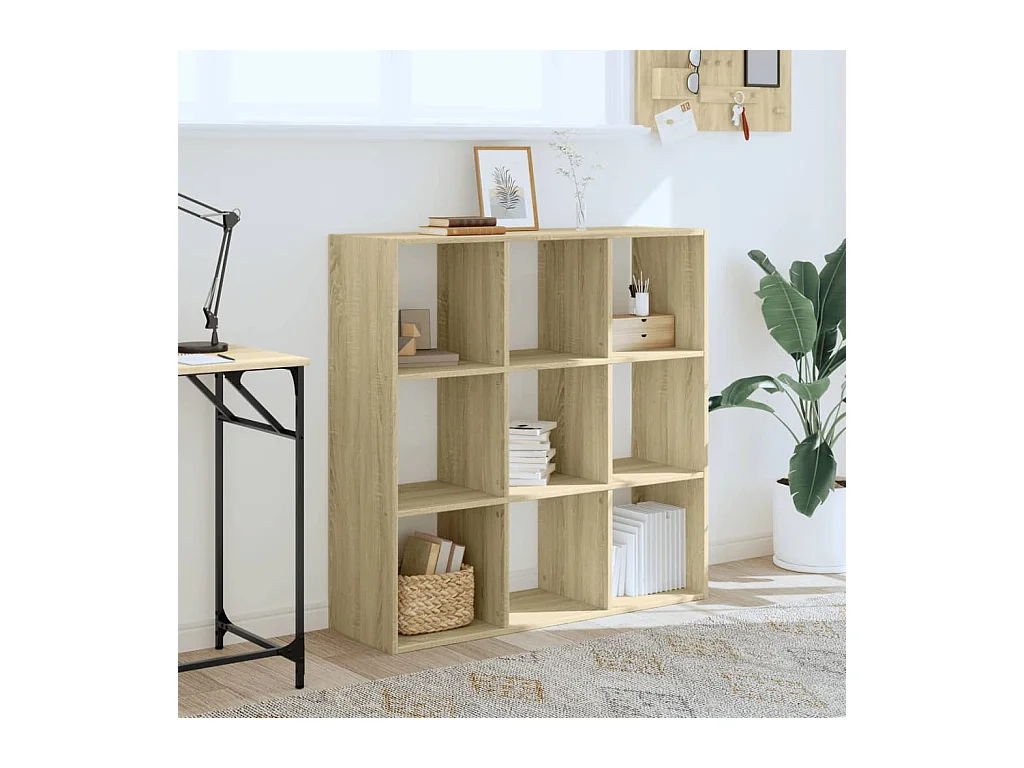 Digna  Bibliothèque chêne sonoma 102x32x102 cm bois d'ingénierie
