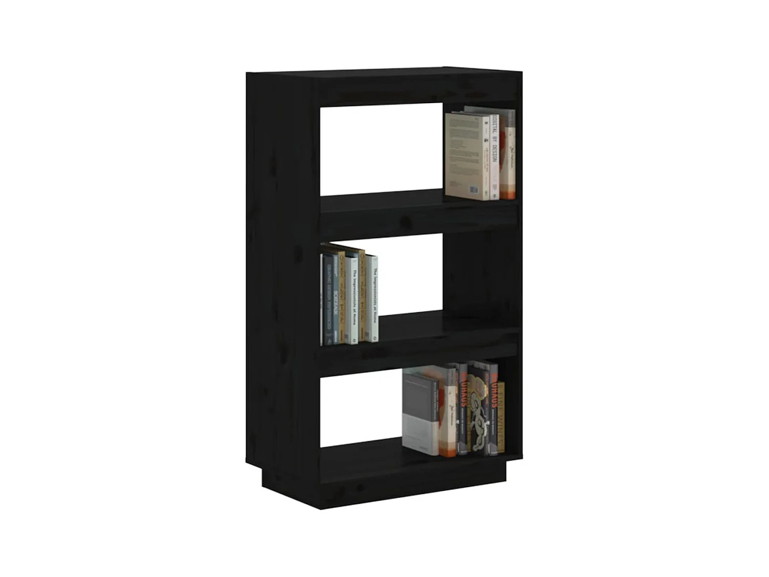 Alisha  Bibliothèque/Séparateur de pièce Noir 60x35x103 cm Pin massif