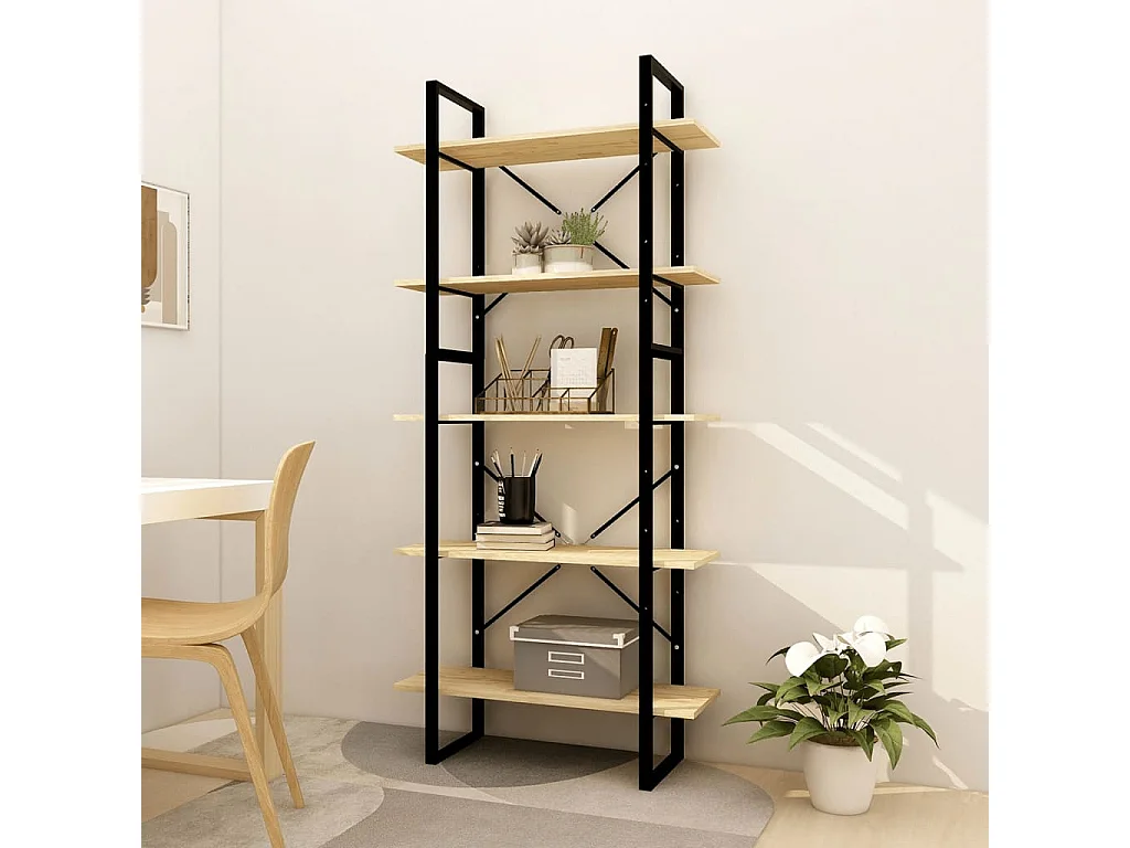 Aubagne  Bibliothèque à 5 niveaux 80x30x175 cm Bois de pin