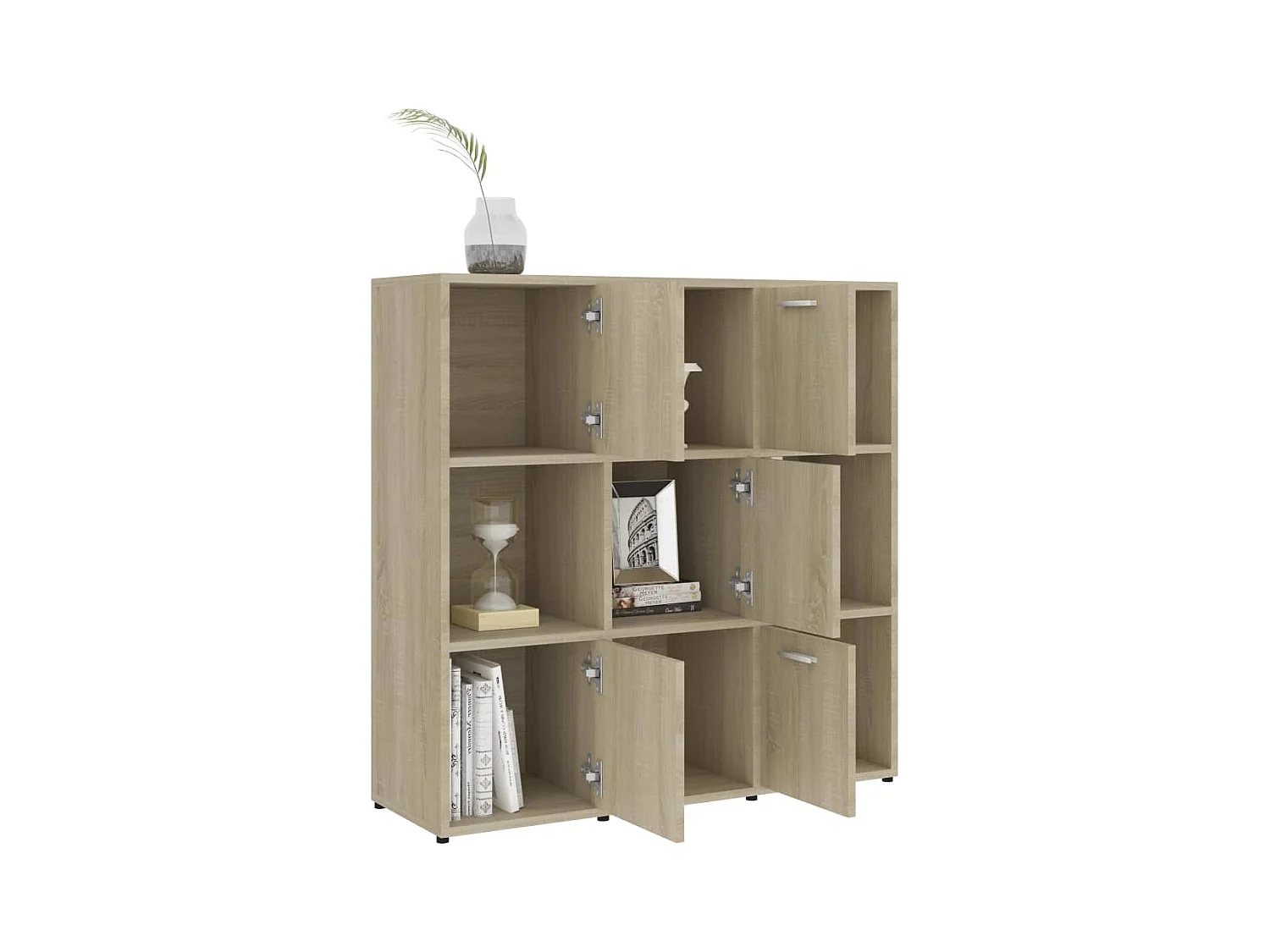 Lacey  Bibliothèque Chêne sonoma 90x30x90 cm Bois d’ingénierie