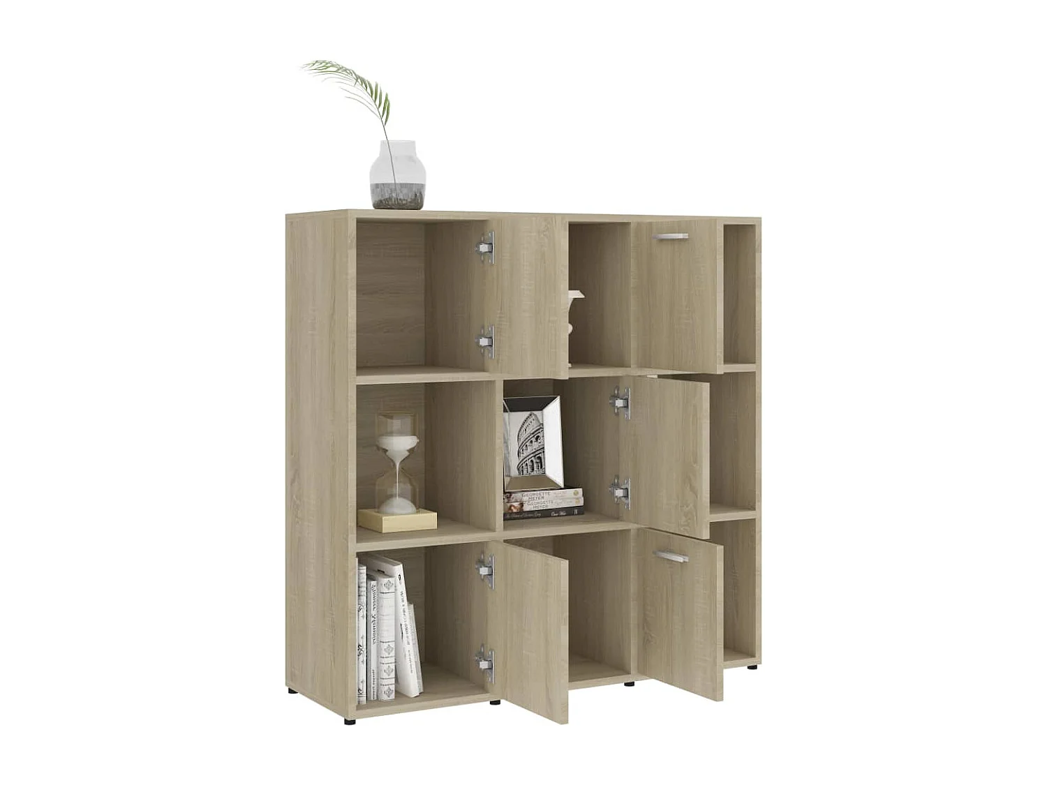 Lacey  Bibliothèque Chêne sonoma 90x30x90 cm Bois d’ingénierie