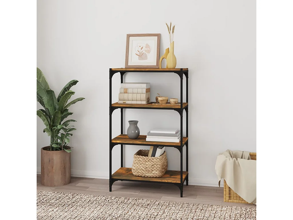 Ventura  Bibliothèque Chêne fumé 60x33x100 cm Bois d'ingénierie