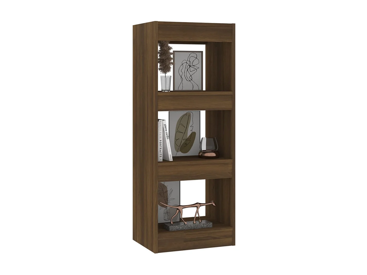 Sameth  Boekenkast/kamerscherm 40x30x103 cm bewerkt hout bruineiken