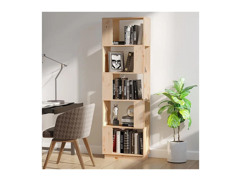 Caledonia  Bibliothèque/Séparateur de pièce 51x25x163,5 cm Pin solide