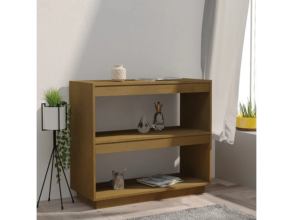 Alisha  Bibliothèque Marron miel 80x35x71 cm Bois de pin massif