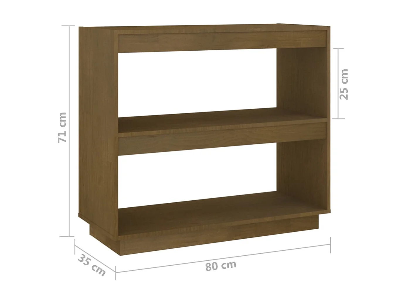 Alisha  Bibliothèque Marron miel 80x35x71 cm Bois de pin massif