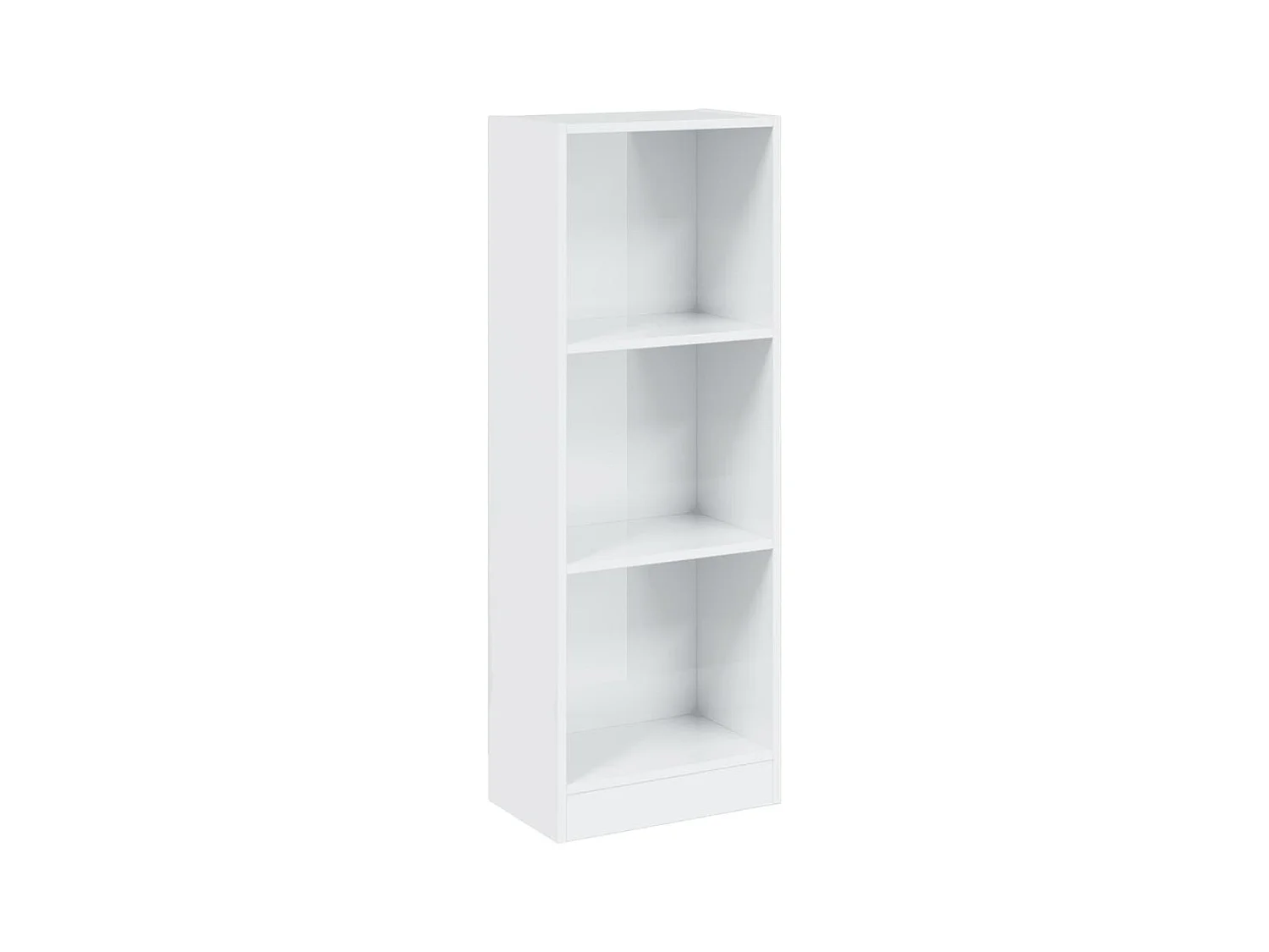 Jairo  Bibliothèque à 3 niveaux blanc brillant bois d'ingénierie