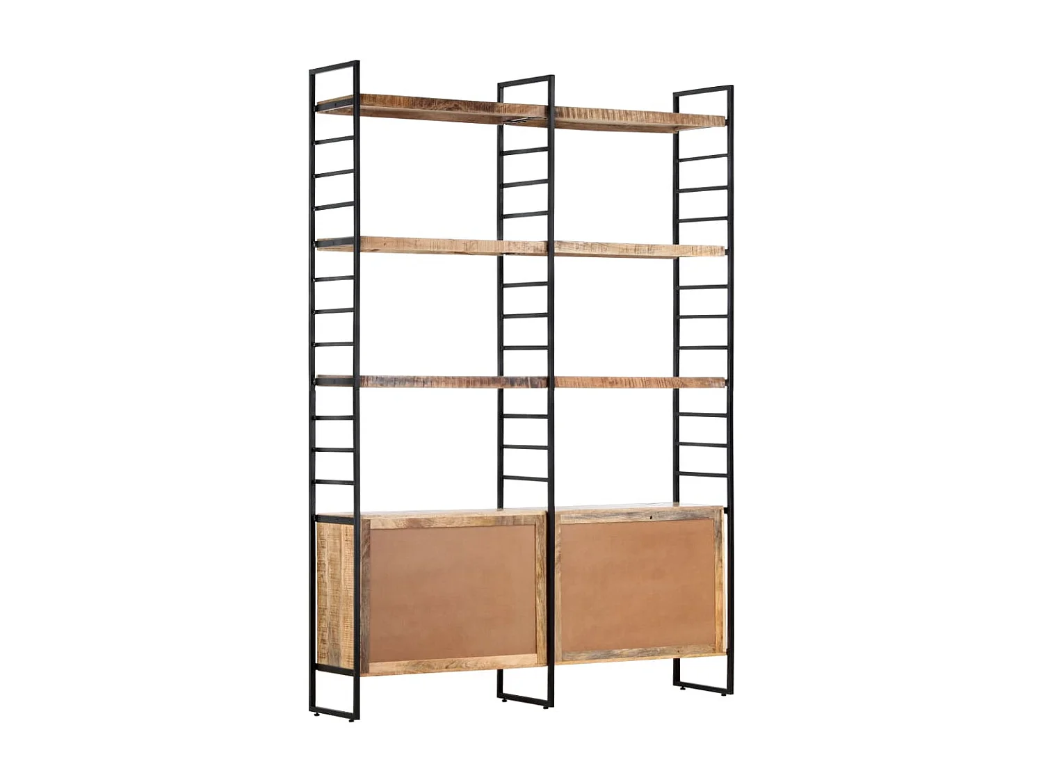 Ardrossan  Boekenkast met 4 schappen 124x30x180 cm ruw mangohout