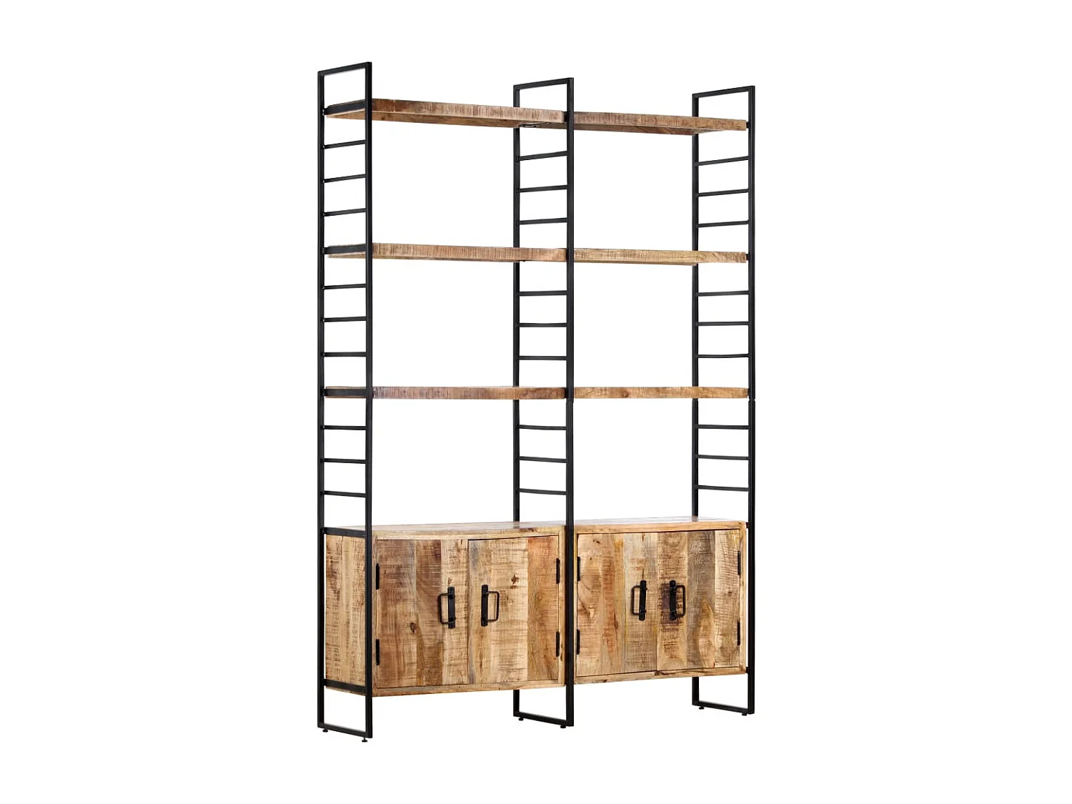 Ardrossan  Boekenkast met 4 schappen 124x30x180 cm ruw mangohout