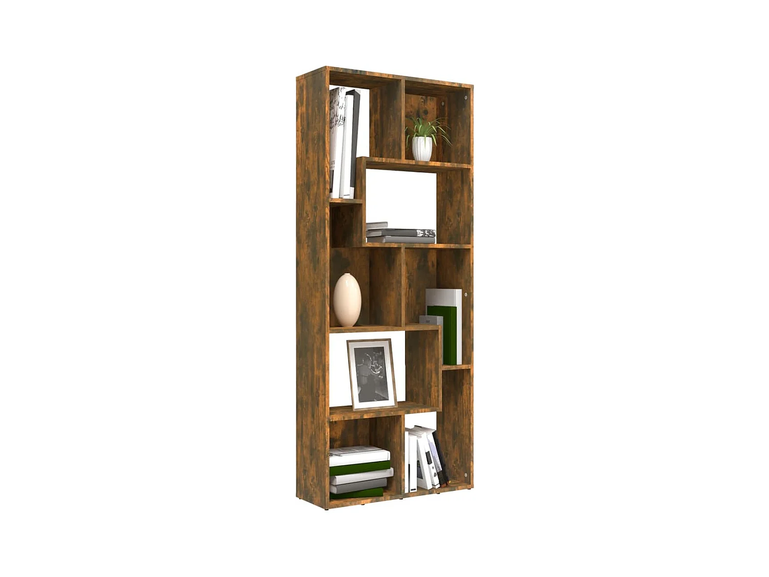 Burtonsville  Boekenkast 67x24x161 cm bewerkt hout gerookt eikenkleurig