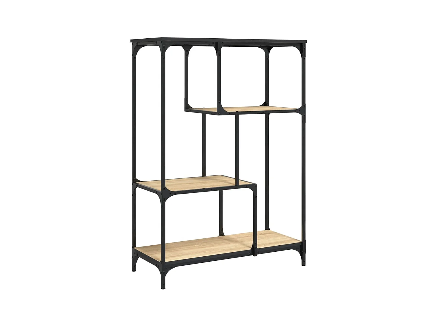 Cameron  Boekenrek 81x36x115 cm bewerkt hout en staal sonoma eikenkleur