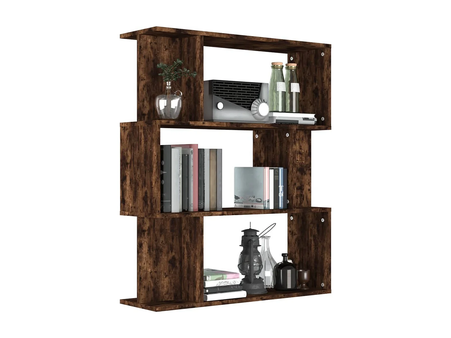 Gyran  Bibliothèque/Cloison Chêne fumé 80x24x96 cm Bois d'ingénierie