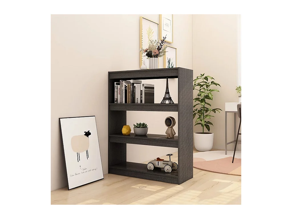 Centerville  Bibliothèque/Séparateur de pièce Gris 100x30x103 cm Pin massif