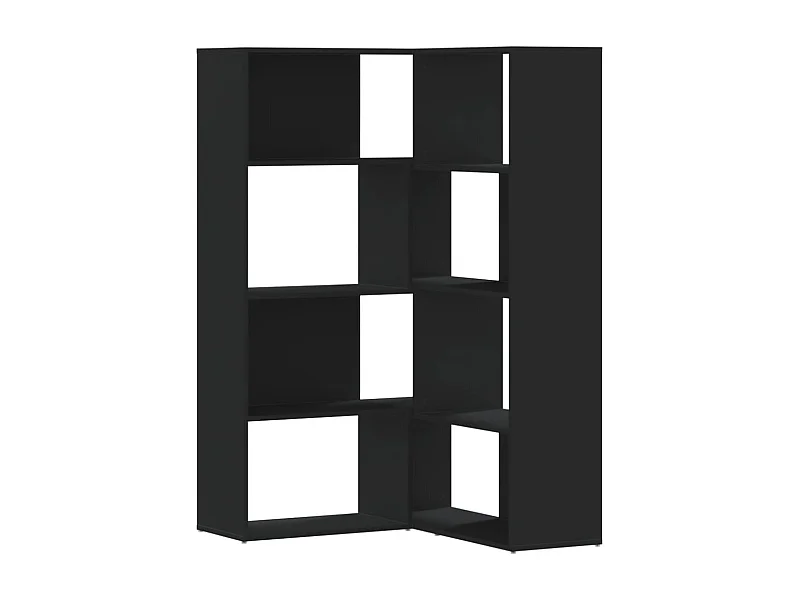 Damir  Boekenkast 4-laags hoek 85x85x140 cm bewerkt hout zwart