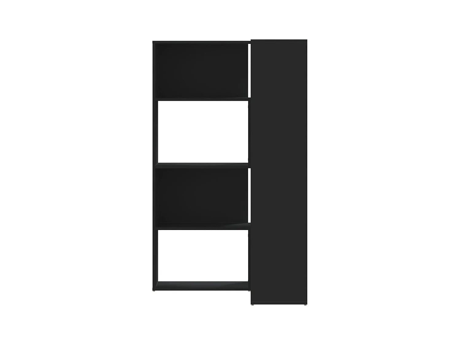 Damir  Bibliothèque d'angle à 4 niveaux noir bois d'ingénierie