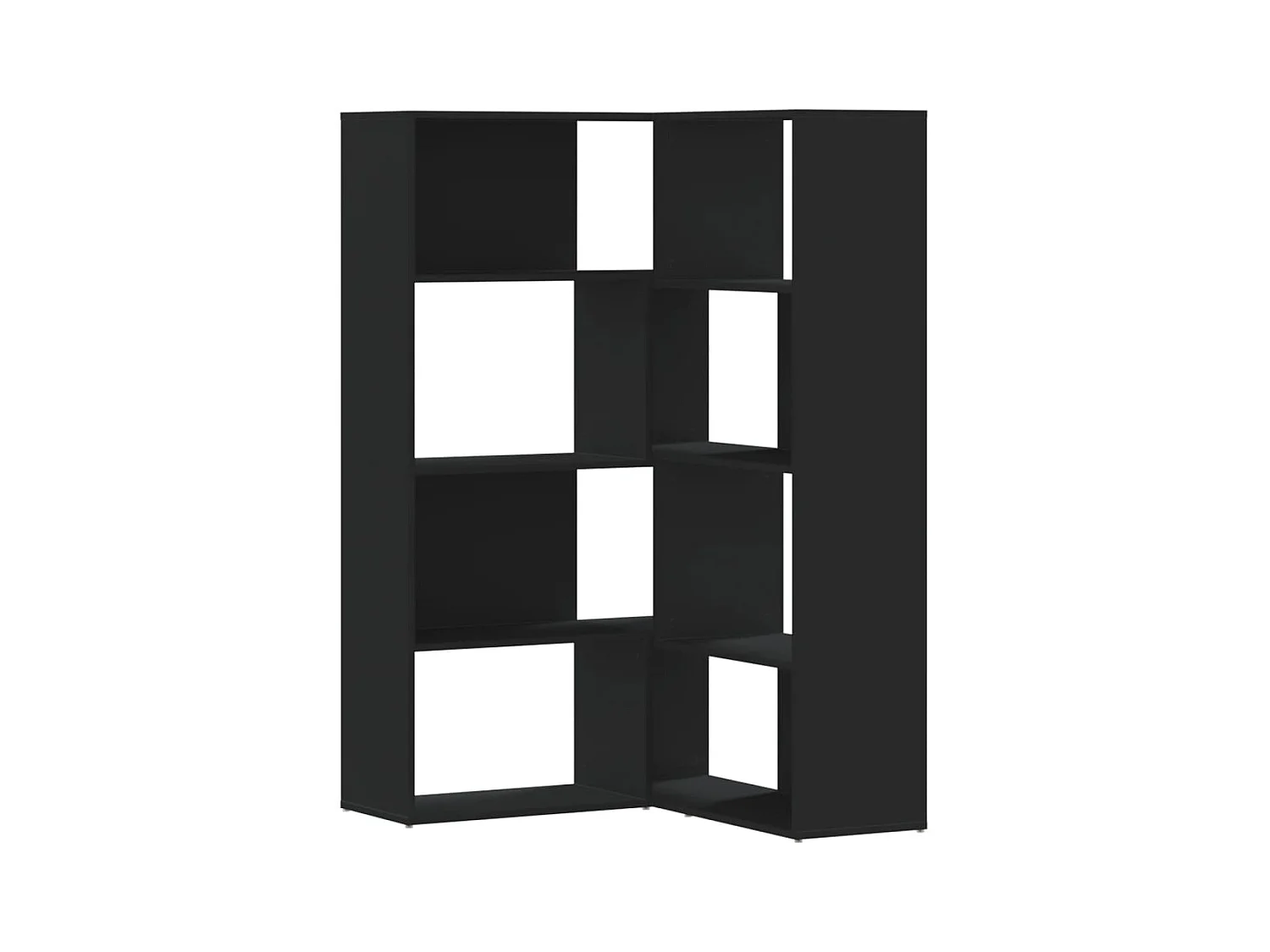 Damir  Boekenkast 4-laags hoek 85x85x140 cm bewerkt hout zwart