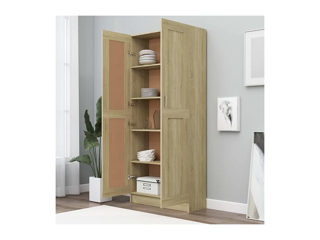 Krimpen aan den IJssel  Bibliothèque Chêne sonoma 82,5x30,5x185,5 cm Bois d'ingénierie