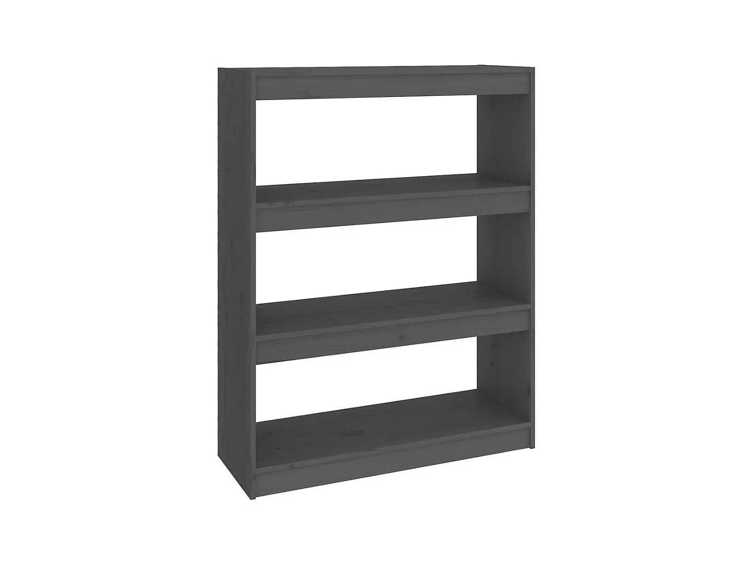 Aruna  Bibliothèque/Séparateur de pièce Gris 80x30x103,5 cm Pin massif