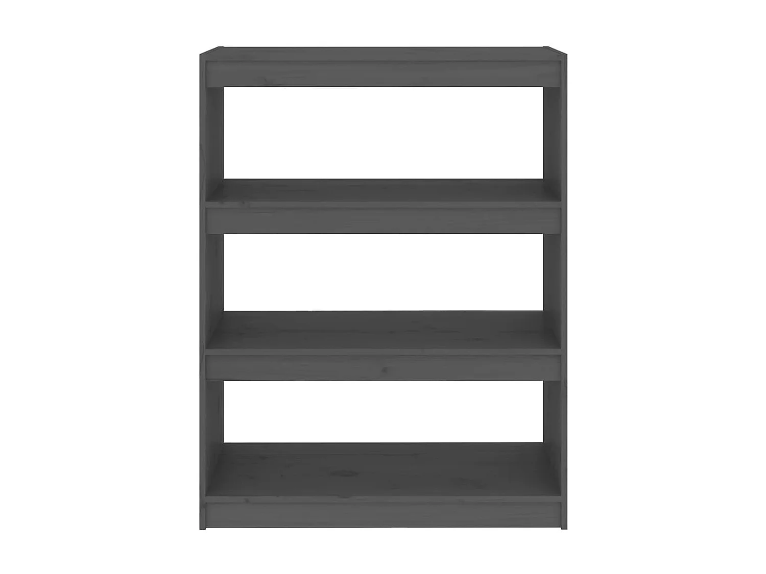 Aruna  Bibliothèque/Séparateur de pièce Gris 80x30x103,5 cm Pin massif